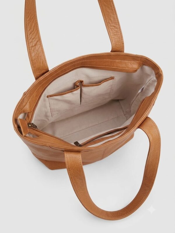 Bolso Tote de Cuero color Miel para Mujer